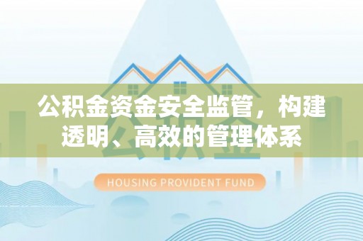 汉阴公积金资金安全监管，构建透明、高效的管理体系